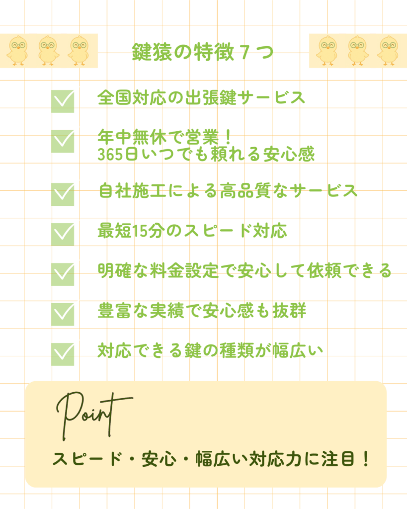 鍵猿の特徴7つ
